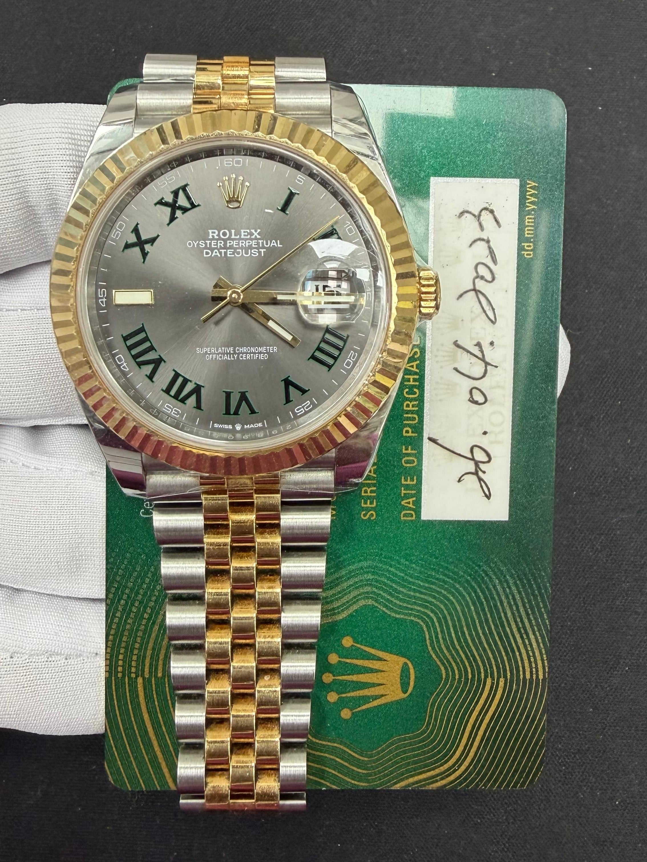 Rolex Datejust 41mm Two-Tone 18K Yellow Gold & Steel Wimbledon Dial Ref. 126333