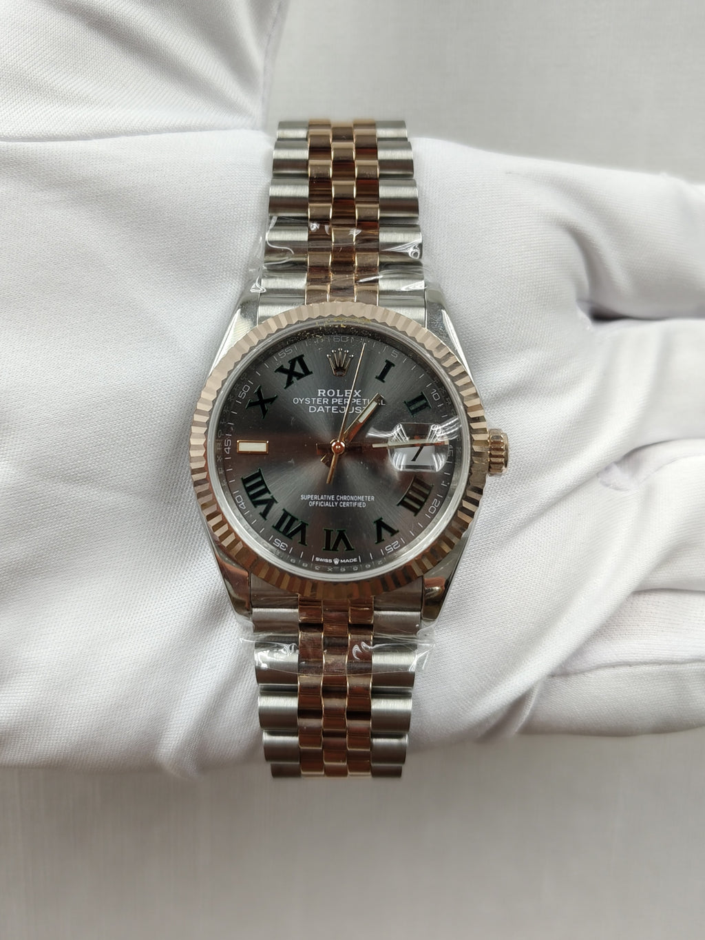 Rolex Datejust 36mm Two-Tone 18K Rose Gold & Steel Wimbledon Dial Ref. 126231