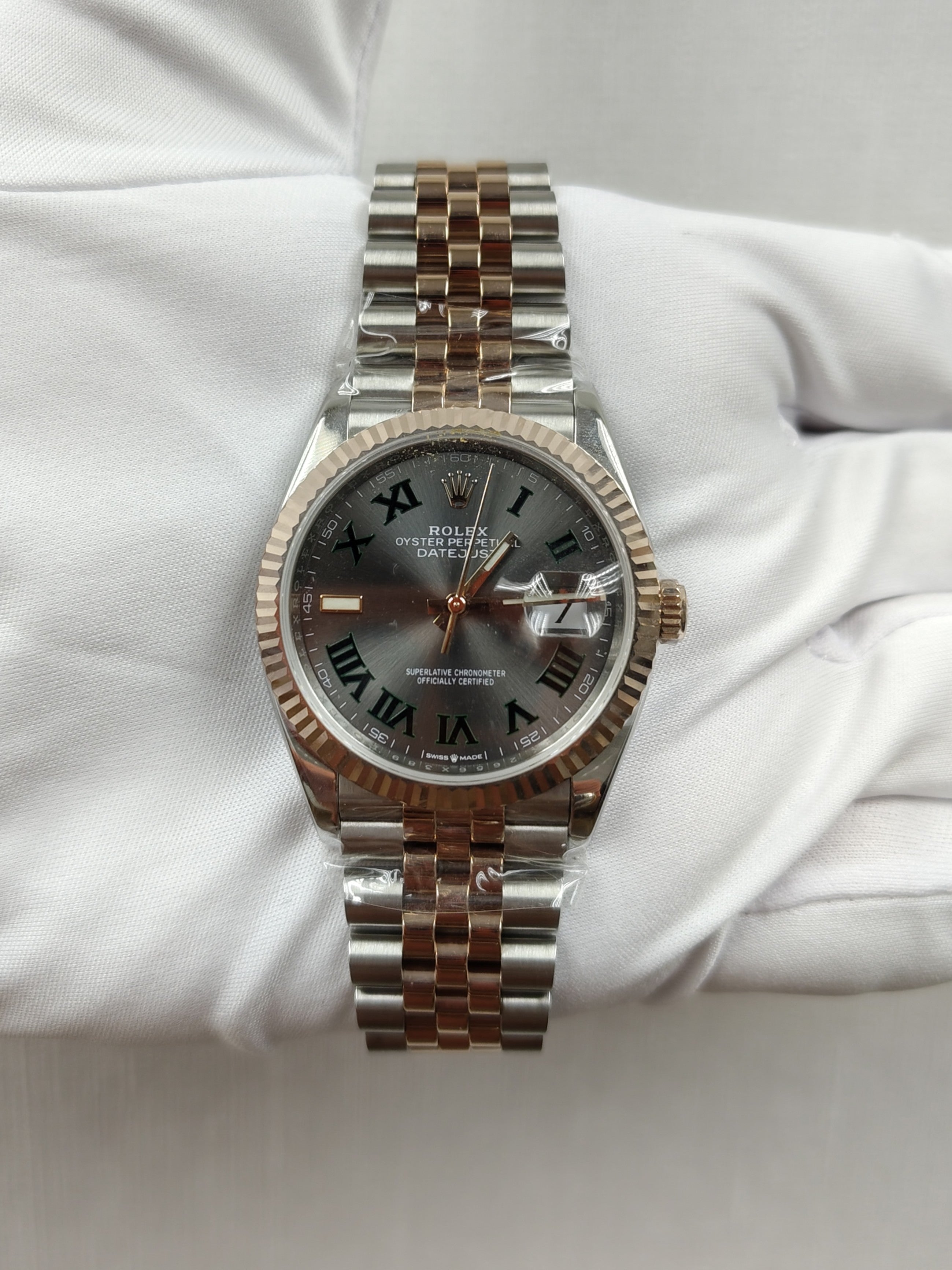 Rolex Datejust 36mm Two-Tone 18K Rose Gold & Steel Wimbledon Dial Ref. 126231