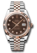 Rolex Datejust 41mm Two-Tone 18K Rose Gold & Steel Chocolate Diamond Dial Ref. 126331