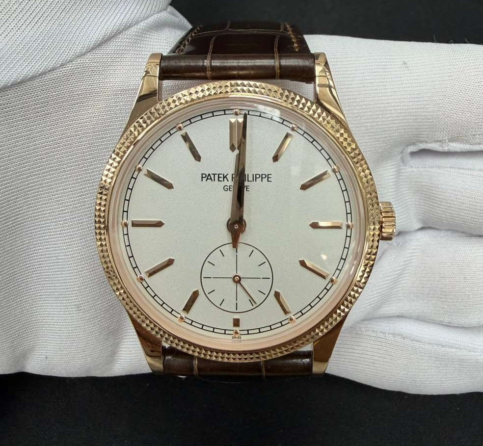 Patek Philippe Calatrava 39mm 18K Rose Gold Silver Grained Dial Ref. 6119R