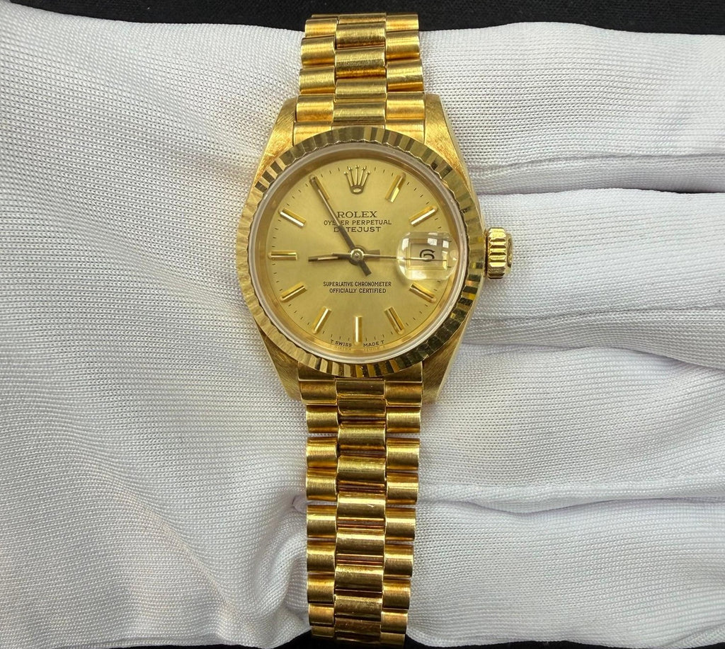 Rolex Lady Date Just 26mm 18K Yellow Gold Champagne Dial Ref. 69178