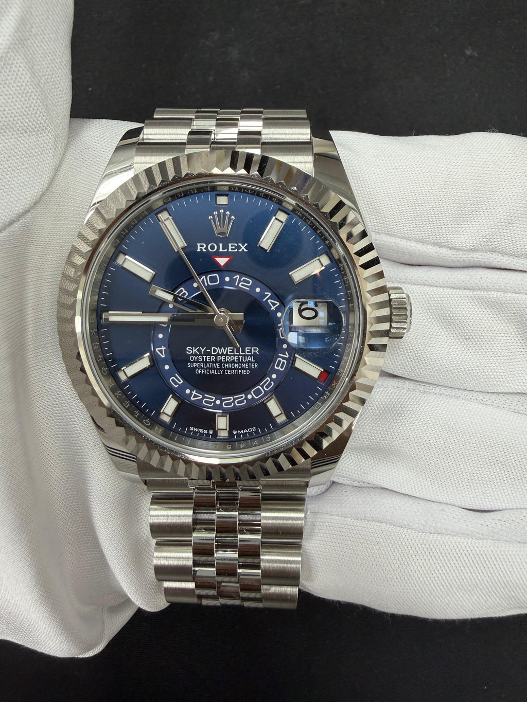Rolex Sky Dweller 42mm Stainless Steel Bright Blue Dial Ref. 336934
