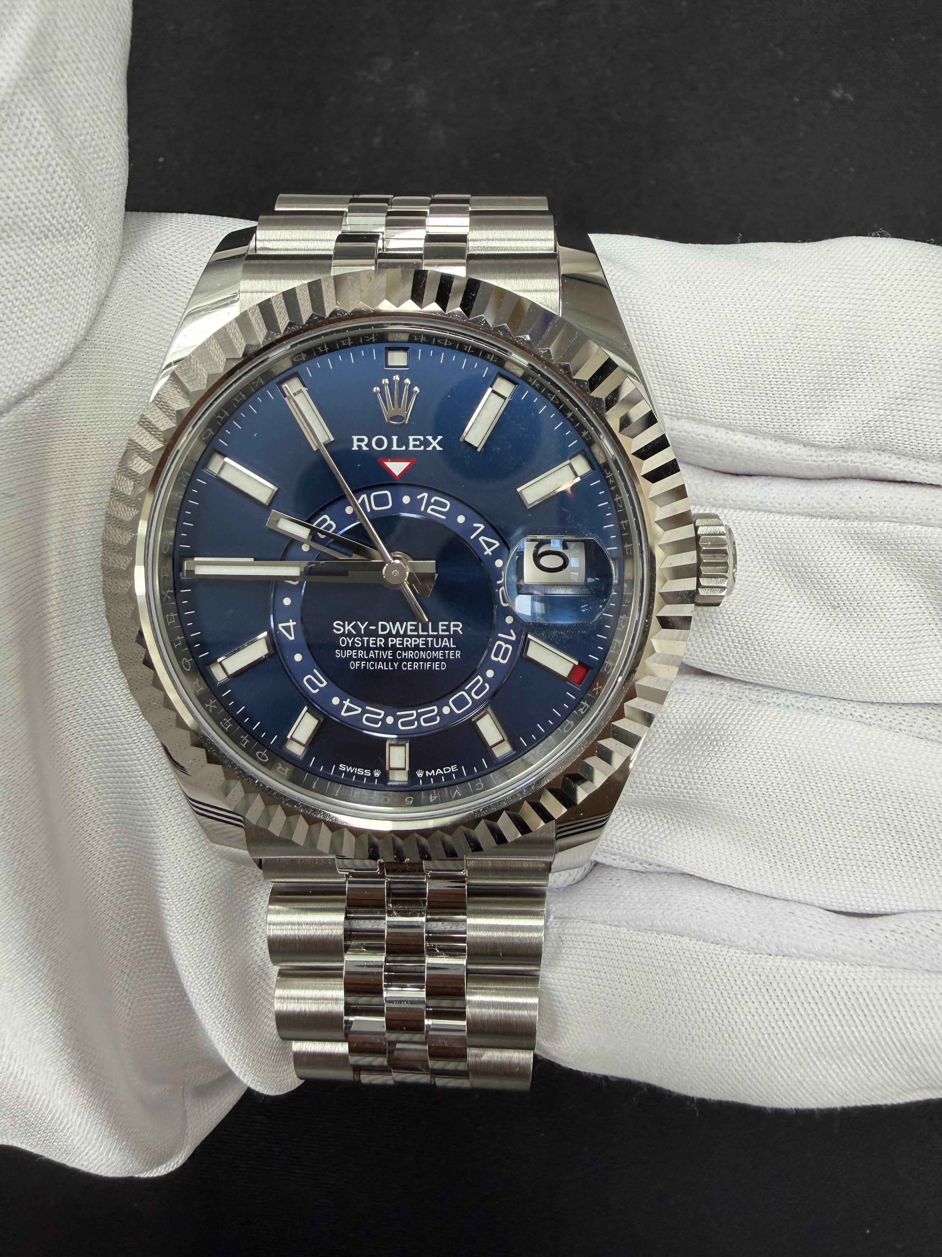 Rolex Sky Dweller 42mm Stainless Steel Bright Blue Dial Ref. 336934