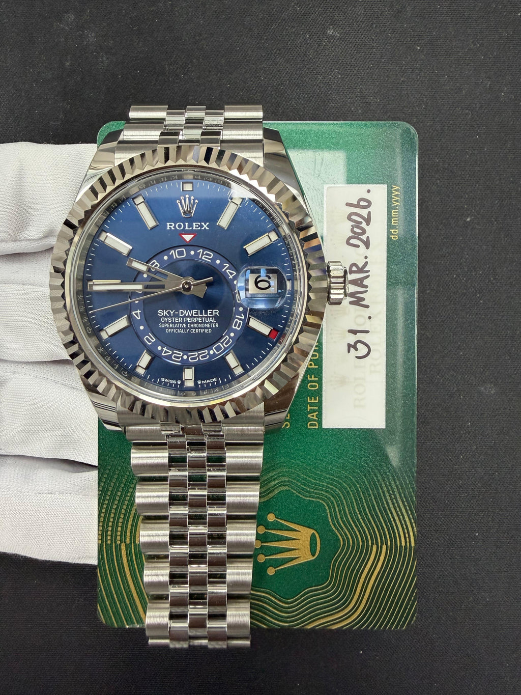 Rolex Sky Dweller 42mm Stainless Steel Bright Blue Dial Ref. 336934