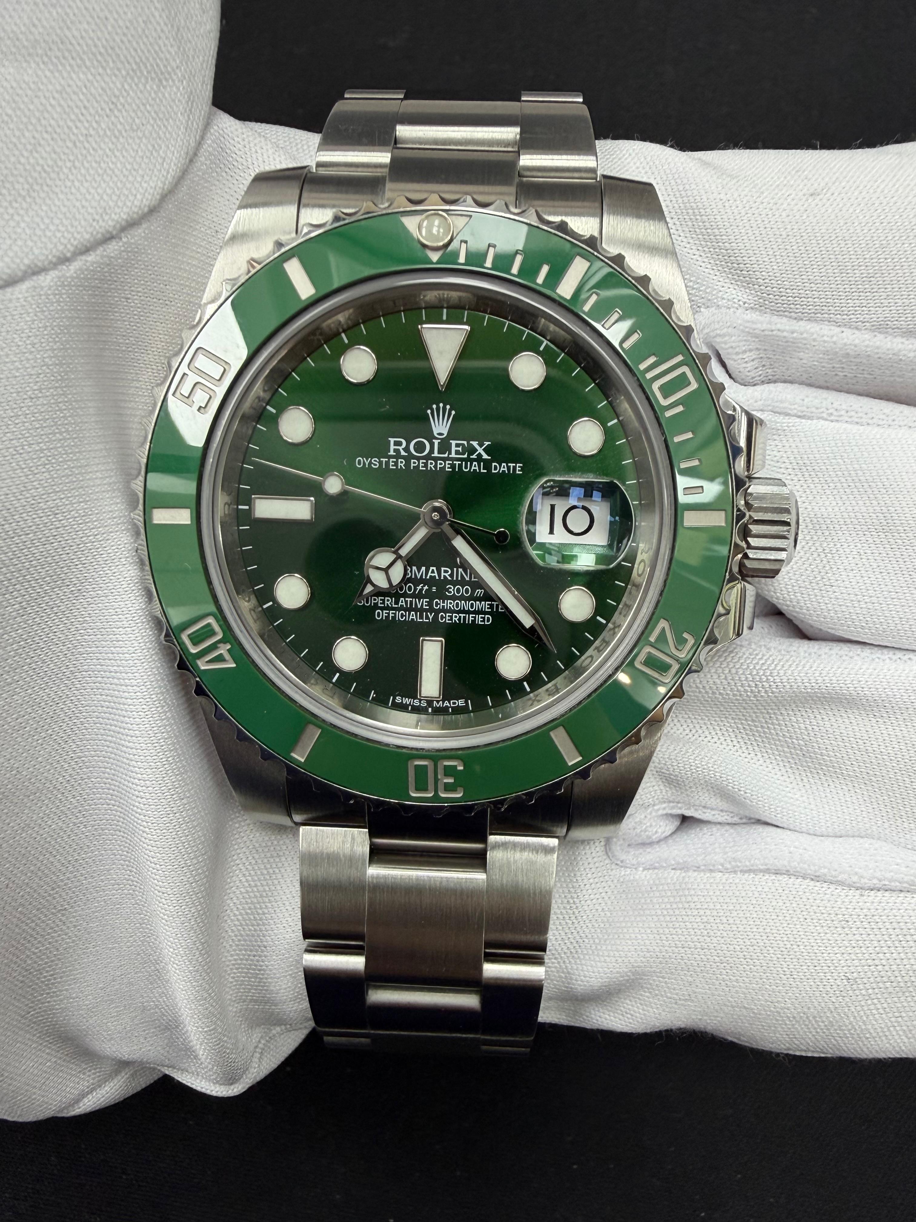 Rolex Submariner Date 40mm Stainless Steel Green Dial Ref. 116610LV