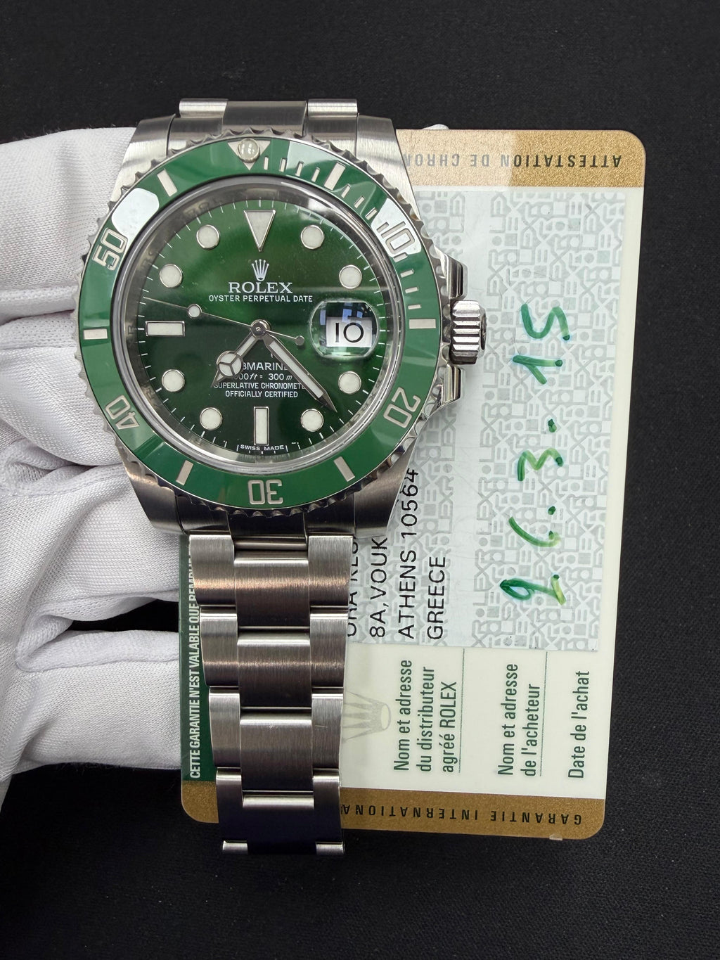 Rolex Submariner Date 40mm Stainless Steel Green Dial Ref. 116610LV