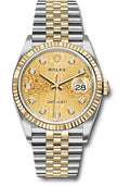 Rolex Datejust 36mm Two-Tone 18K Yellow Gold & Steel Champagne Diamond Dial Ref. 126233