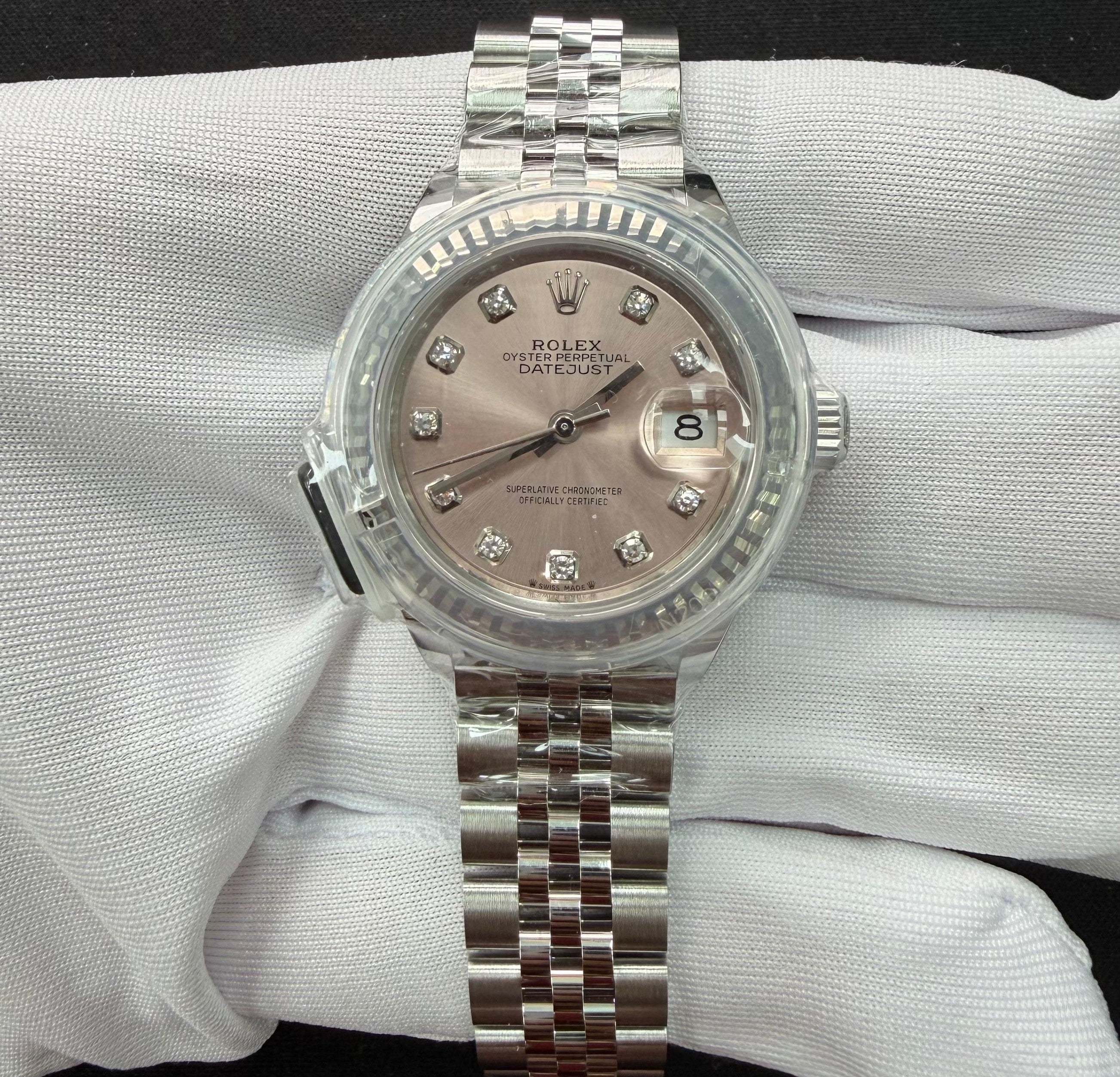 Rolex Lady Date Just 28mm Stainless Steel Pink Diamond Dial Ref. 279174