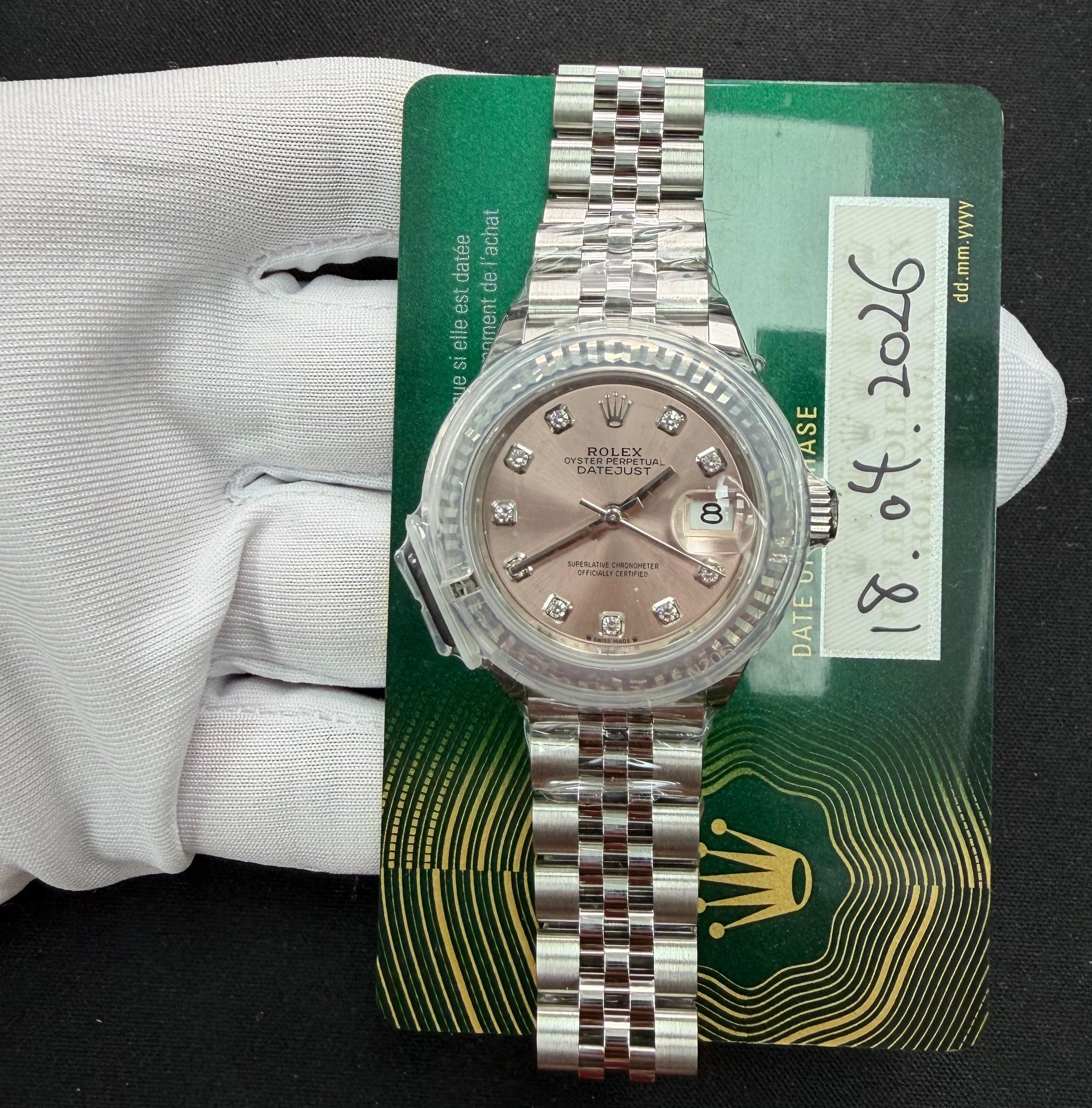 Rolex Lady Date Just 28mm Stainless Steel Pink Diamond Dial Ref. 279174