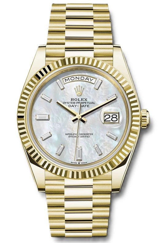 Rolex Day-Date 40mm 18K Yellow Gold MOP Diamond Dial Ref. 228238