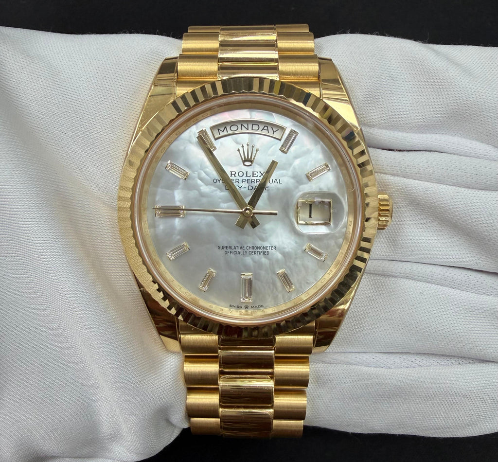 Rolex Day-Date 40mm 18K Yellow Gold MOP Diamond Dial Ref. 228238