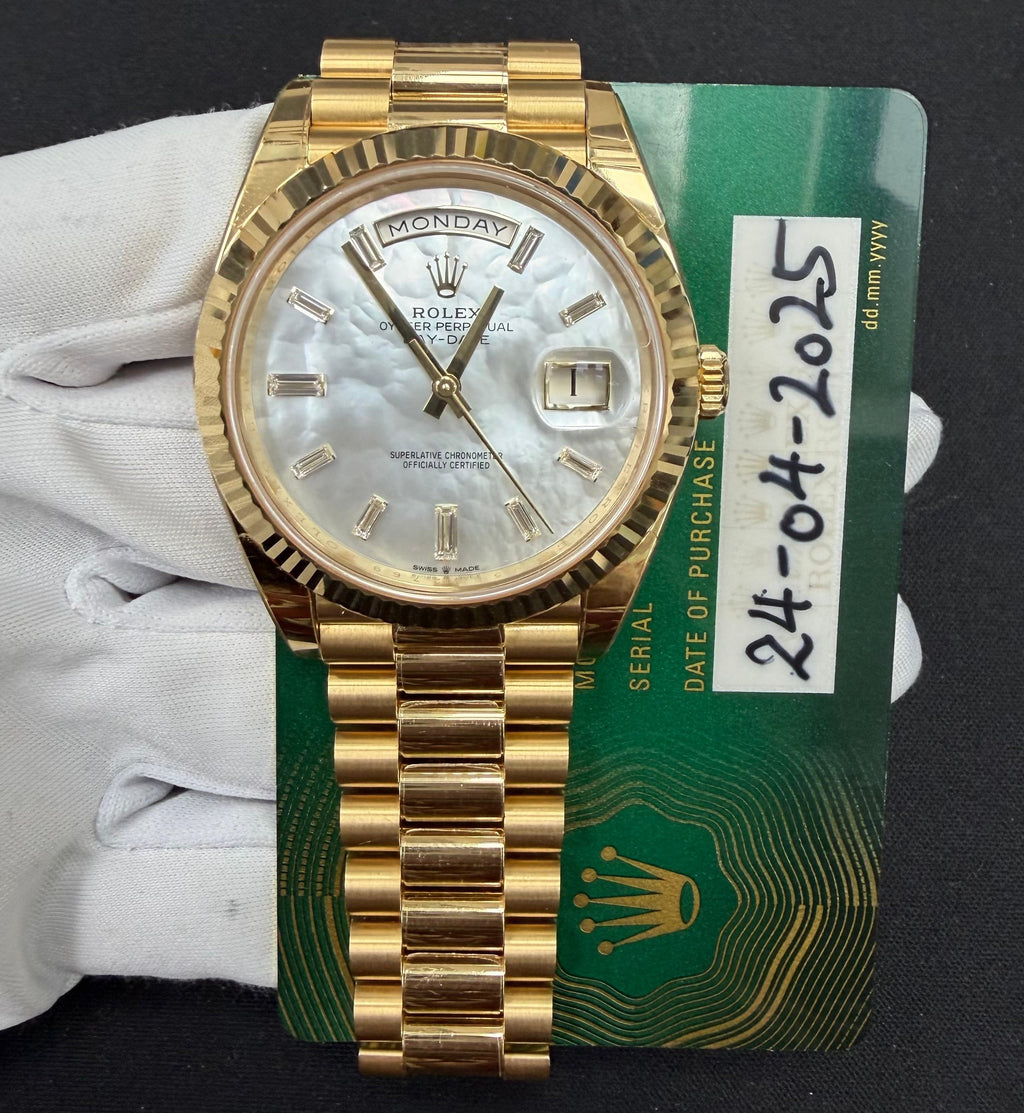 Rolex Day-Date 40mm 18K Yellow Gold MOP Diamond Dial Ref. 228238