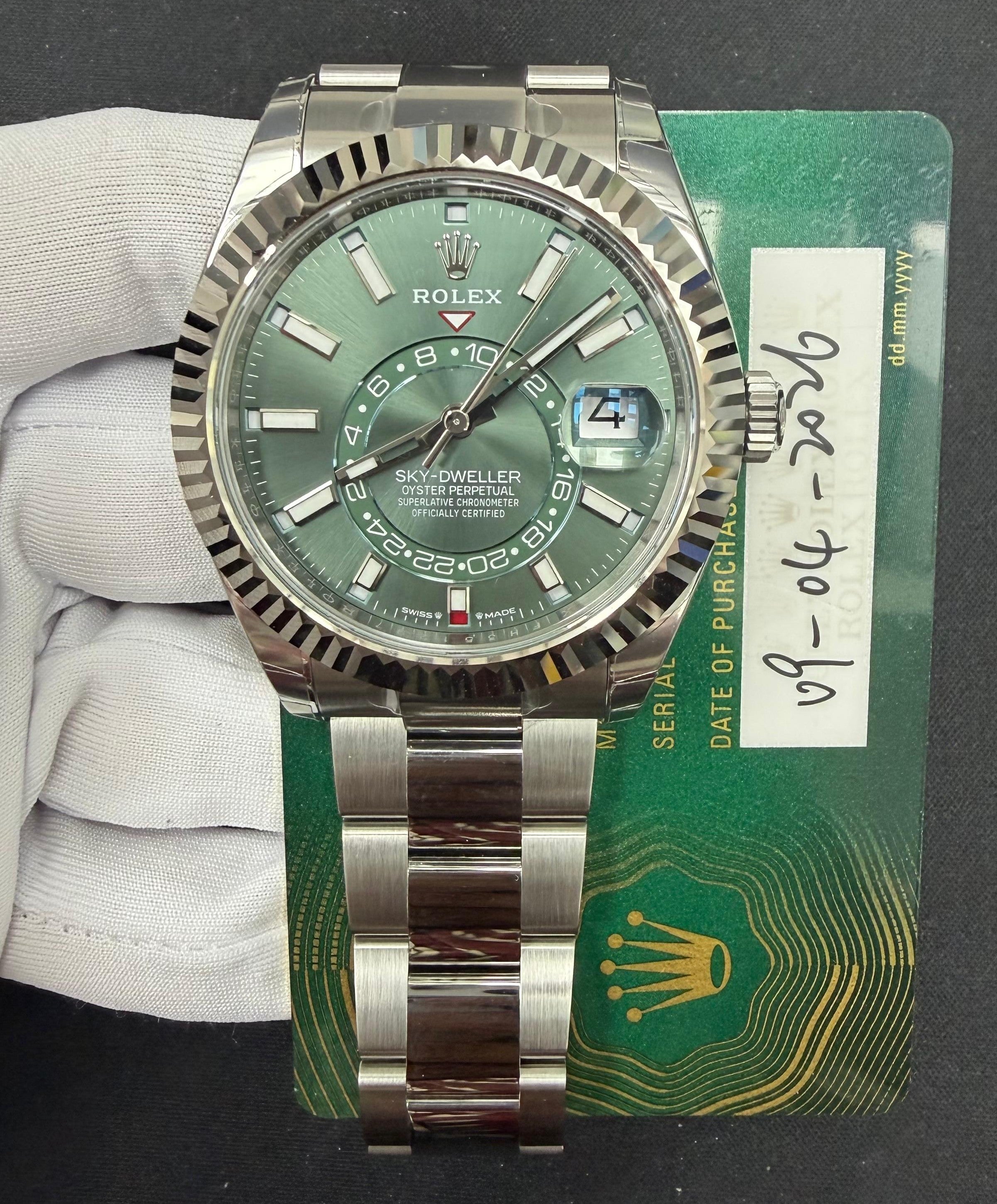 Rolex Sky Dweller 42mm Stainless Steel Mint Green Dial Ref. 336934