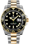 Rolex GMT Master II 40mm Two-Tone 18K Yellow Gold & Steel Black Dial Ref. 116713LN