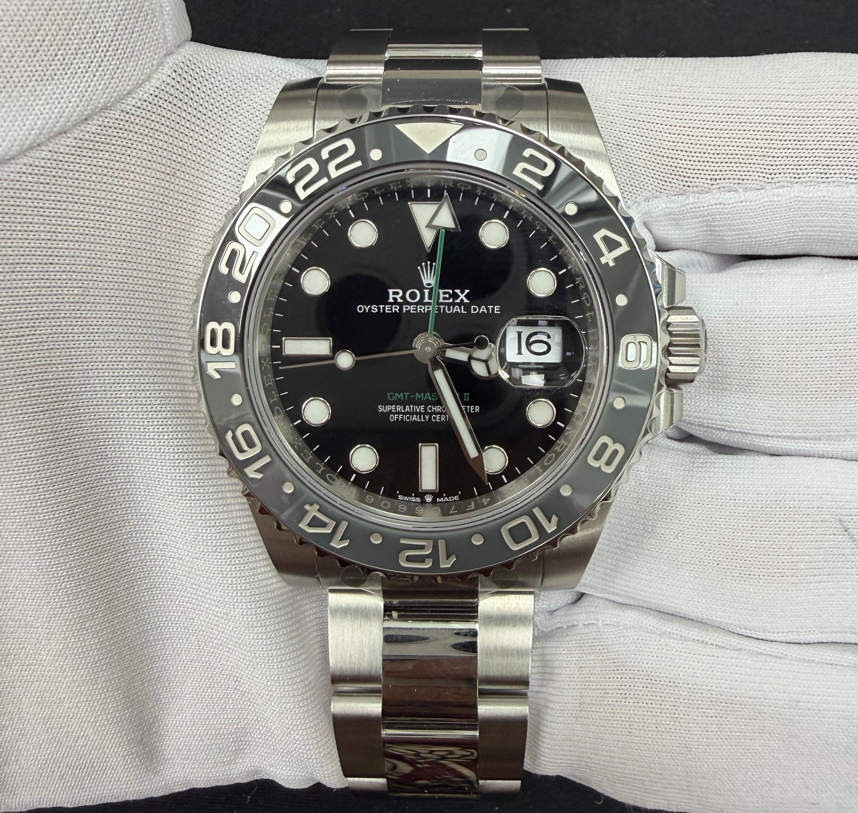 Rolex GMT Master II 40mm Stainless Steel Black Dial Ref. 126710GRNR