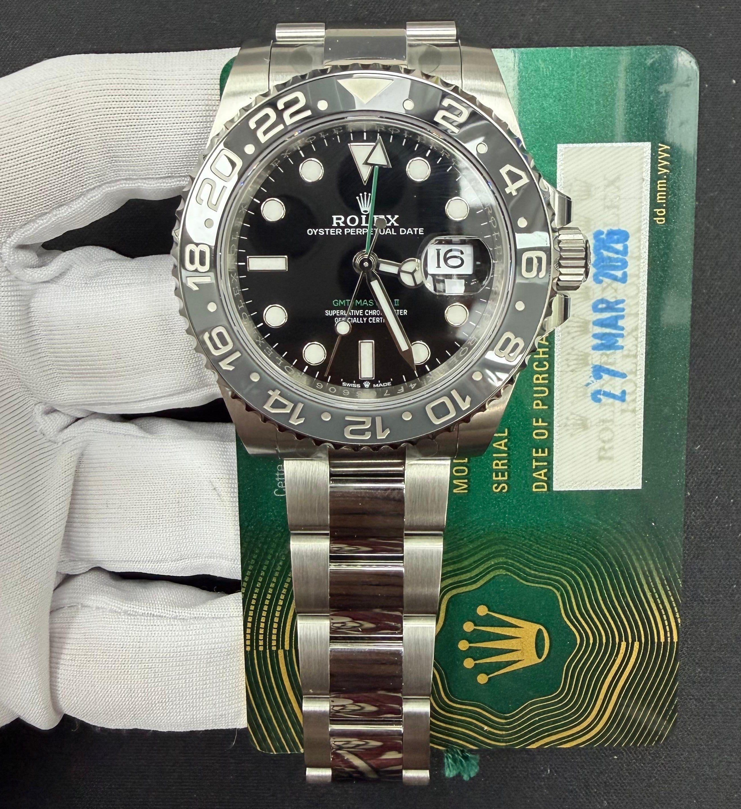 Rolex GMT Master II 40mm Stainless Steel Black Dial Ref. 126710GRNR