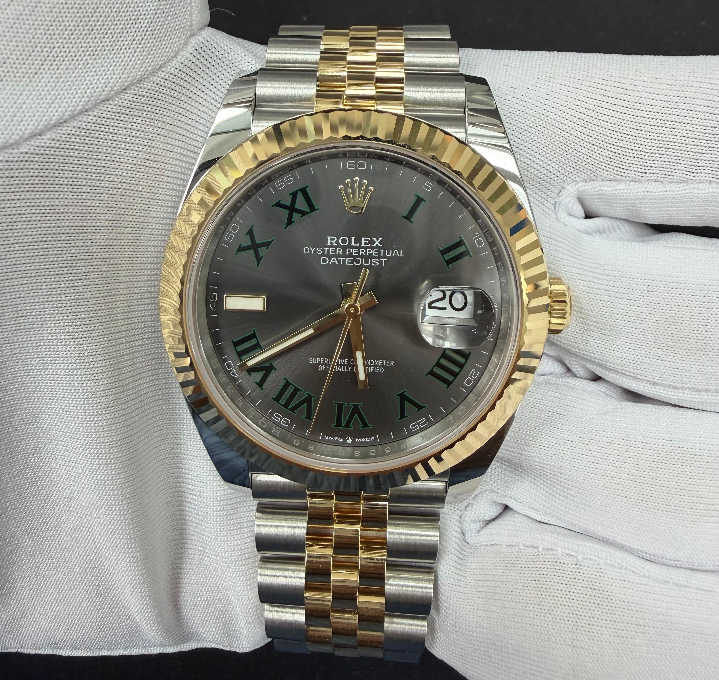 Rolex Datejust 41mm Two-Tone 18K Yellow Gold & Steel Wimbledon Dial Ref. 126333