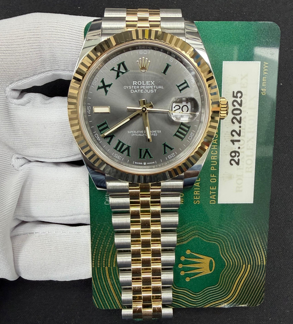 Rolex Datejust 41mm Two-Tone 18K Yellow Gold & Steel Wimbledon Dial Ref. 126333