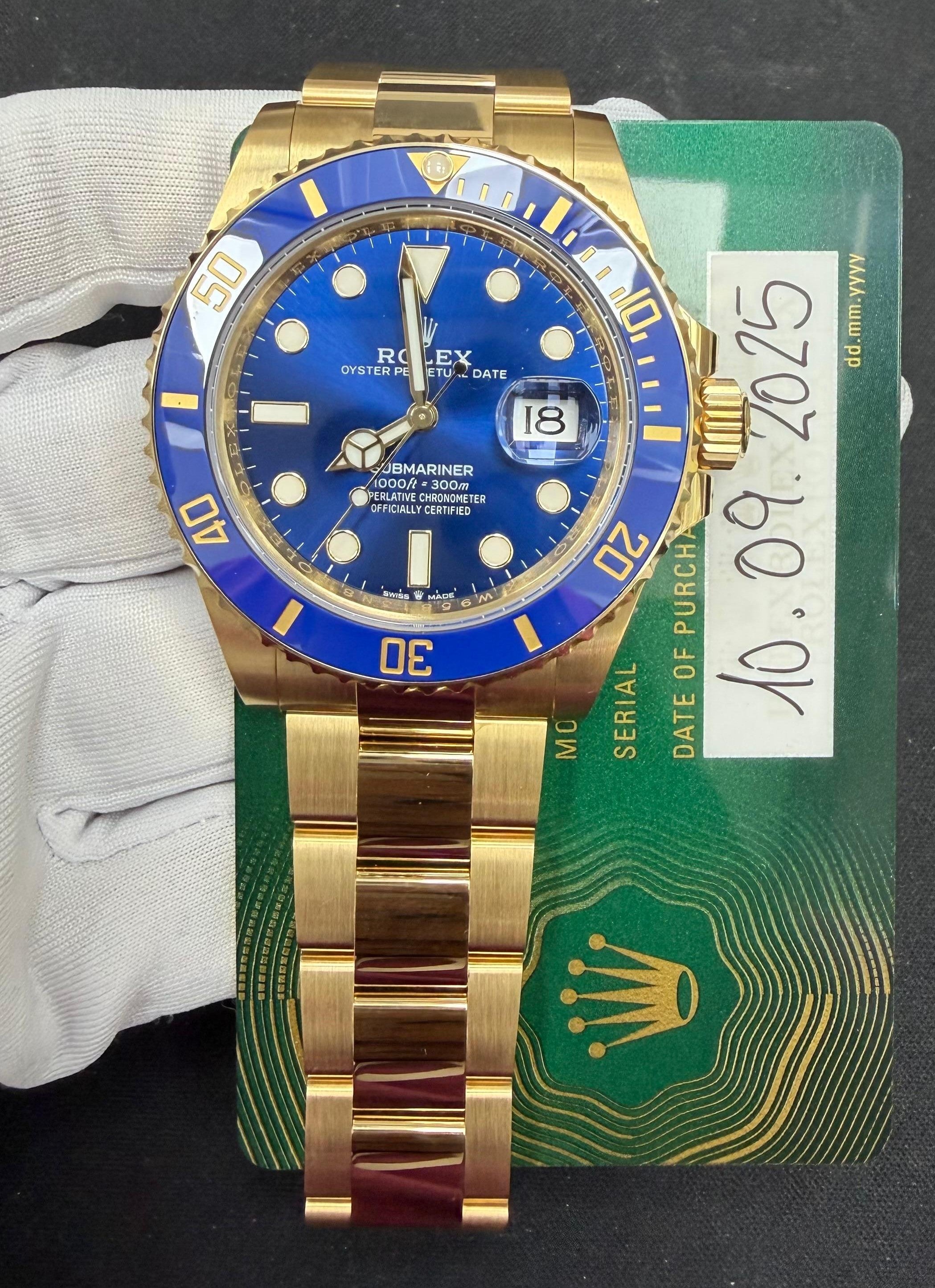 Rolex Submariner Date 41mm 18K Yellow Gold Blue Dial Ref. 126618LB