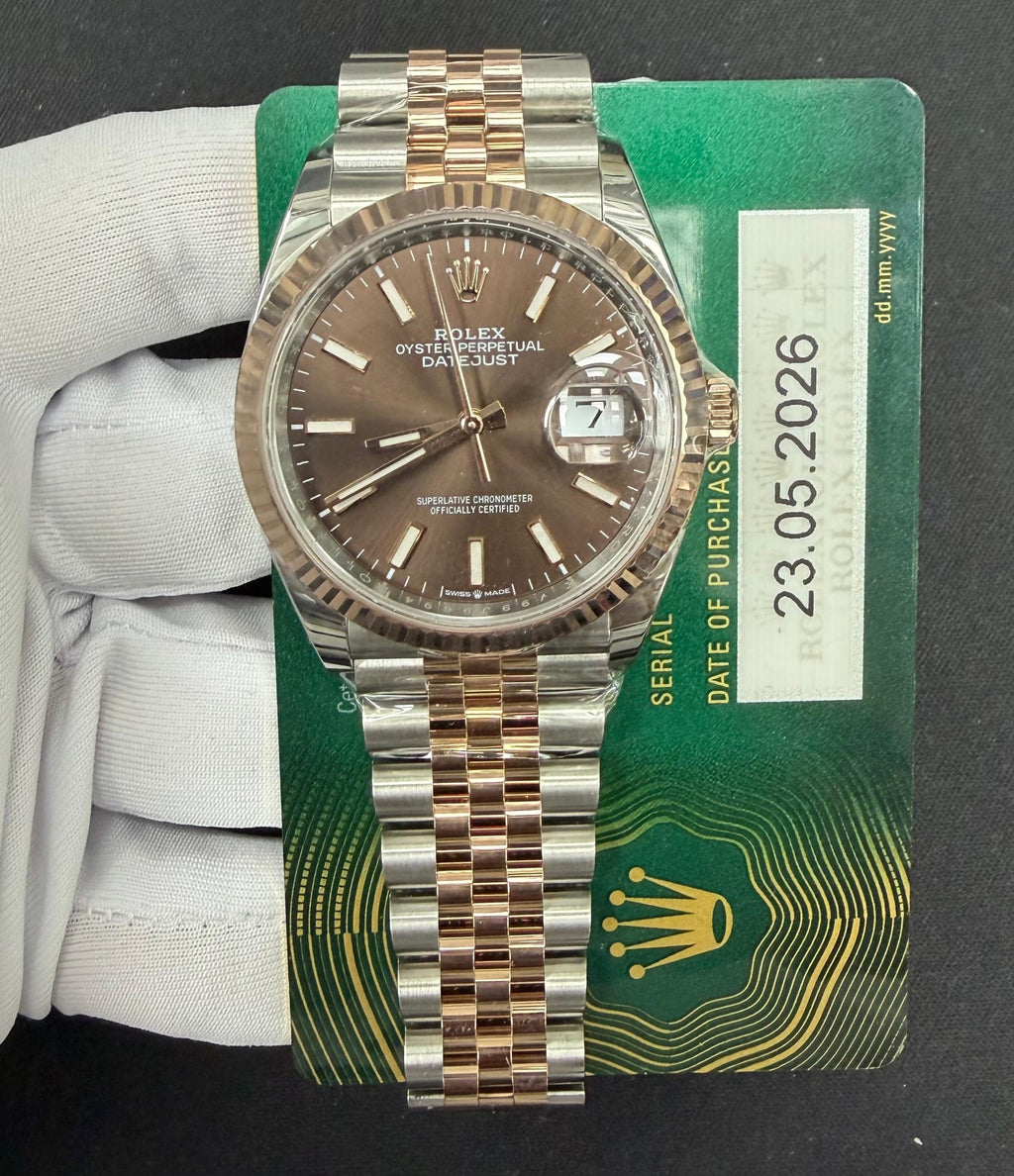 Rolex Datejust 36mm Two-Tone 18K Rose Gold & Steel Chocolate Dial Ref. 126231