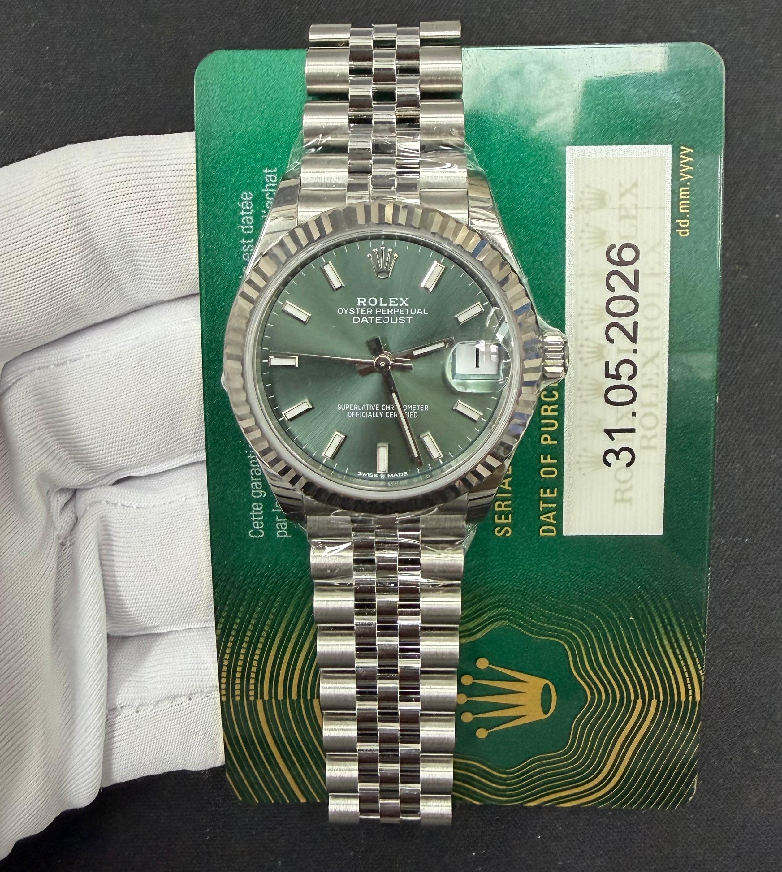 Rolex Datejust 31mm Stainless Steel Mint Green Dial Ref. 278274