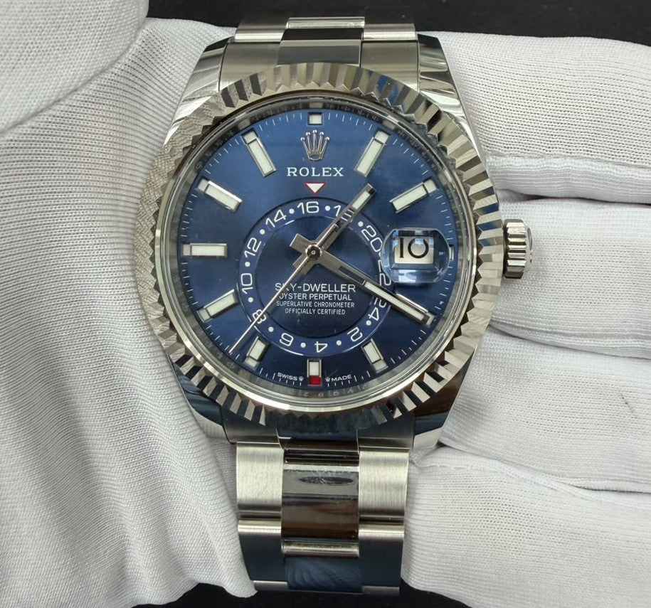 Rolex Sky Dweller 42mm Stainless Steel Bright Blue Dial Ref. 336934