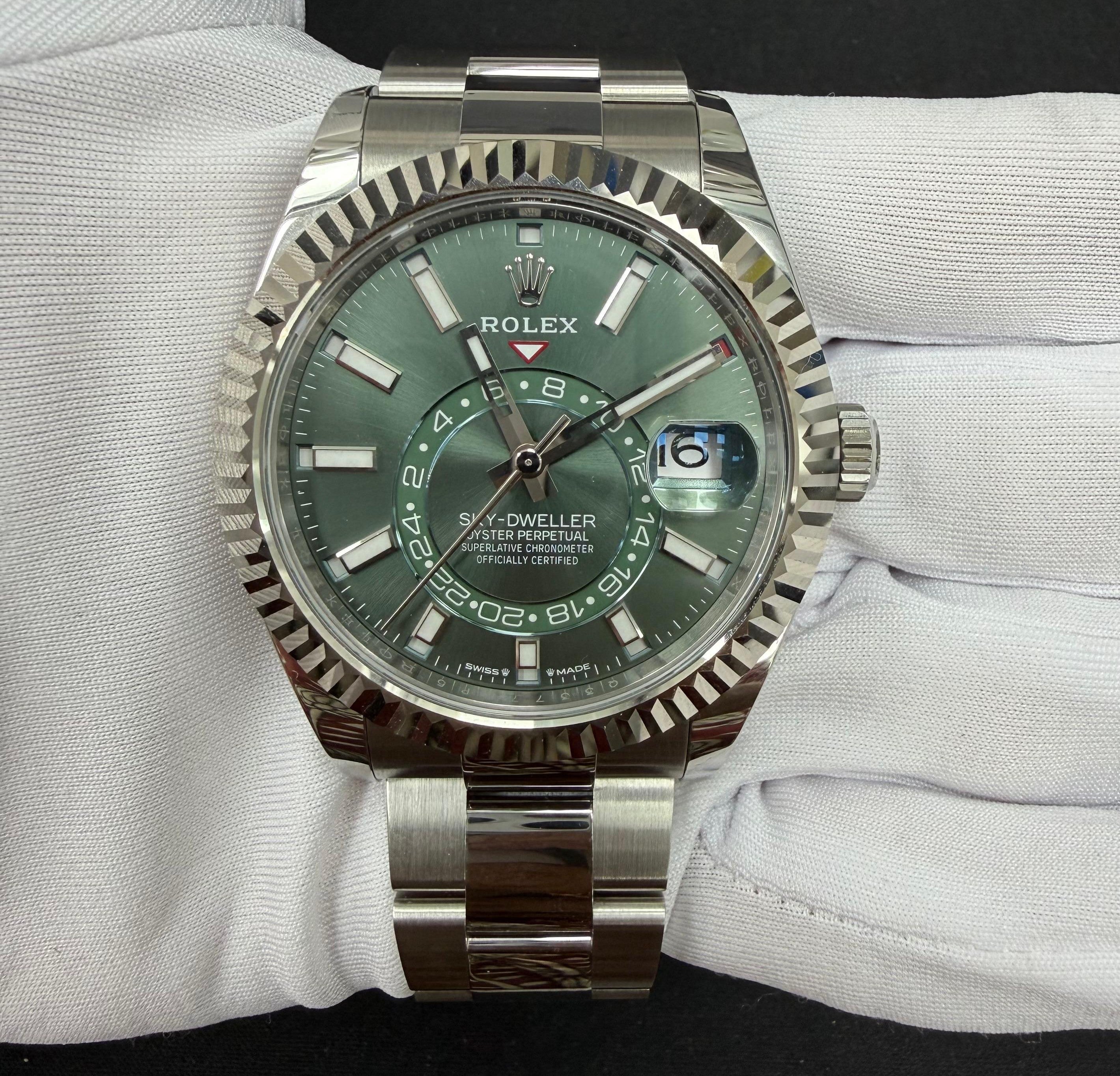 Rolex Sky Dweller 42mm Stainless Steel Mint Green Dial Ref. 336934