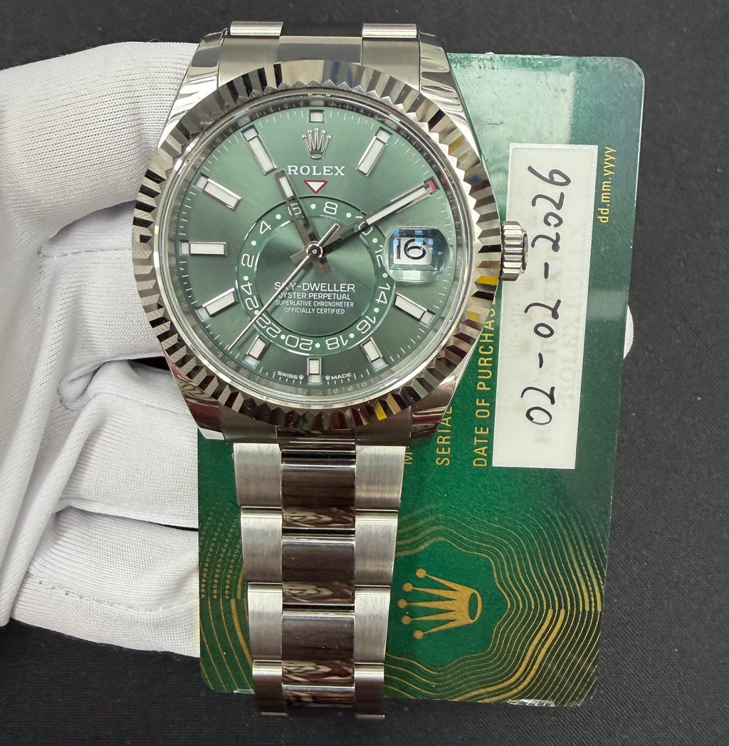 Rolex Sky Dweller 42mm Stainless Steel Mint Green Dial Ref. 336934
