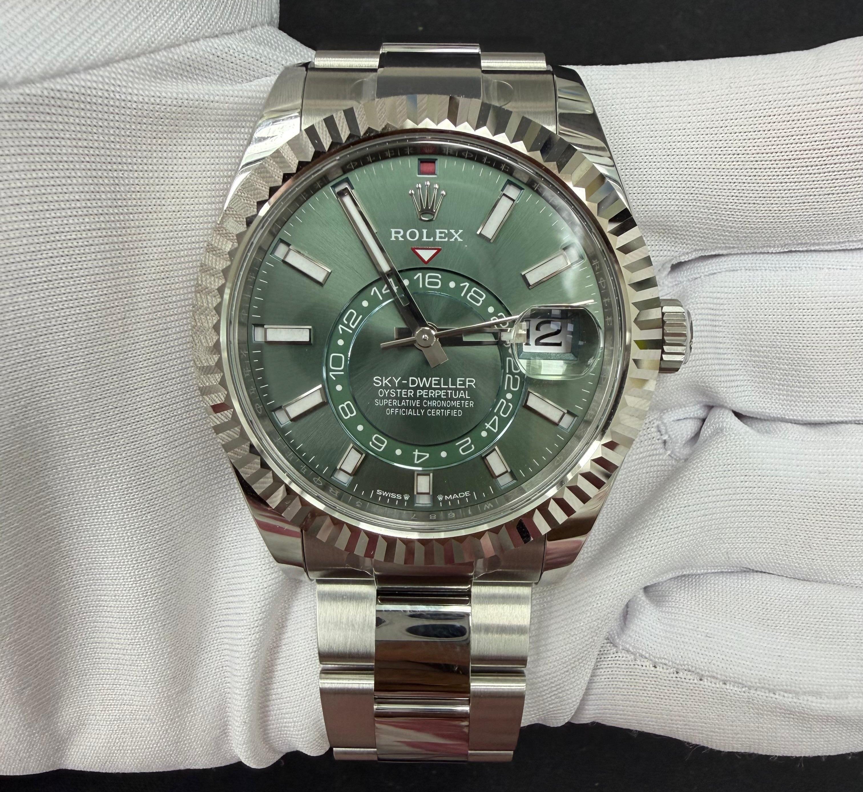 Rolex Sky Dweller 42mm Stainless Steel Mint Green Dial Ref. 336934
