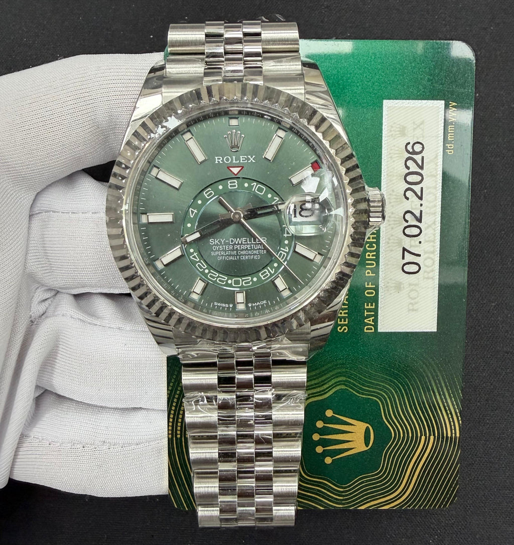 Rolex Sky Dweller 42mm Stainless Steel Mint Green Dial Ref. 336934