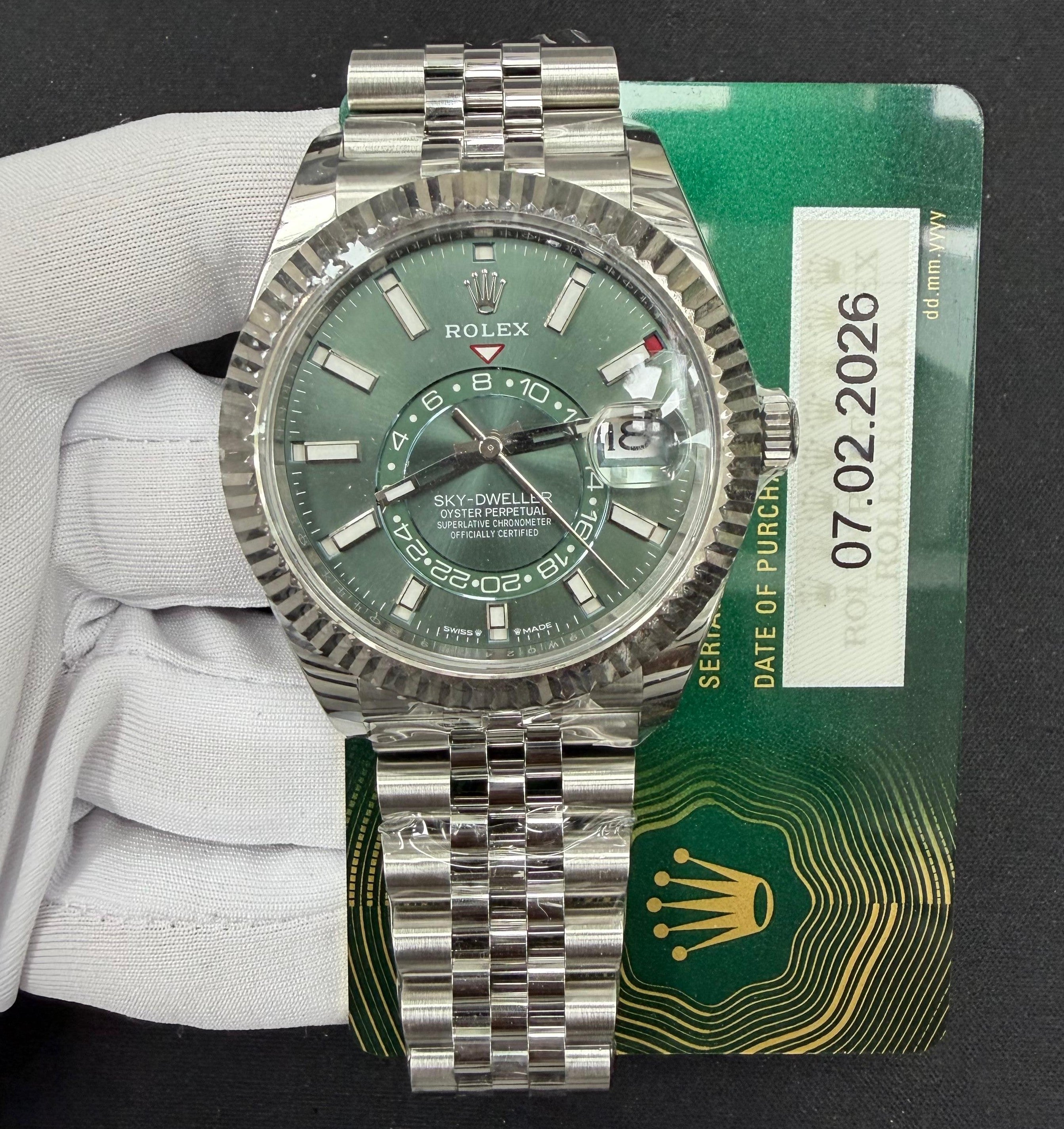 Rolex Sky Dweller 42mm Stainless Steel Mint Green Dial Ref. 336934