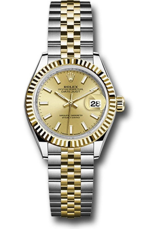 Rolex Lady Date Just 28mm Two-Tone 18K Yellow Gold & Steel Champagne Dial Ref. 279173