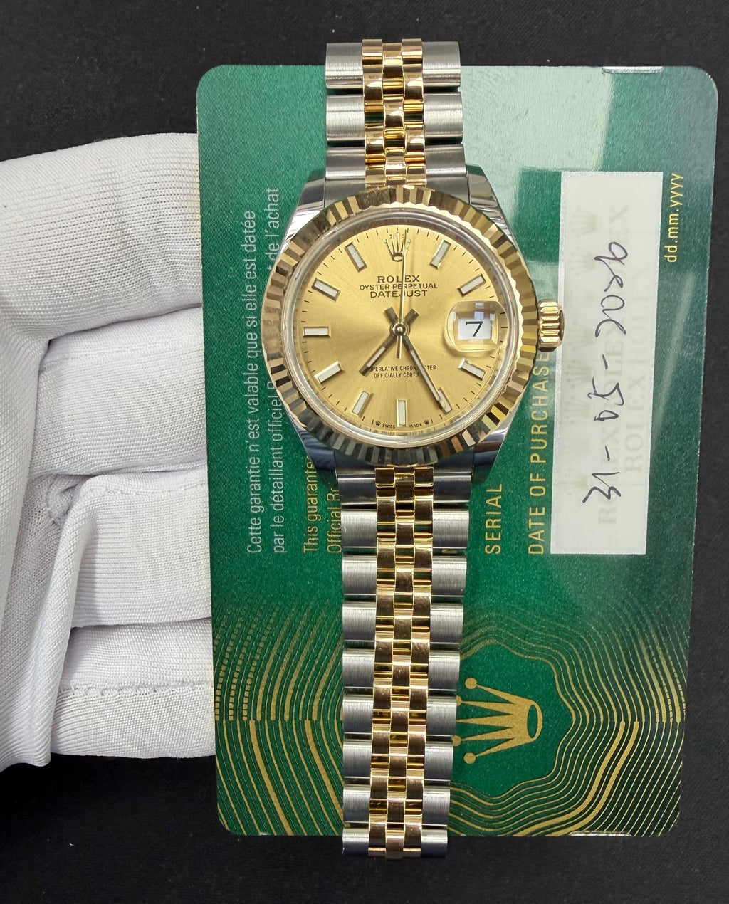 Rolex Lady Date Just 28mm Two-Tone 18K Yellow Gold & Steel Champagne Dial Ref. 279173