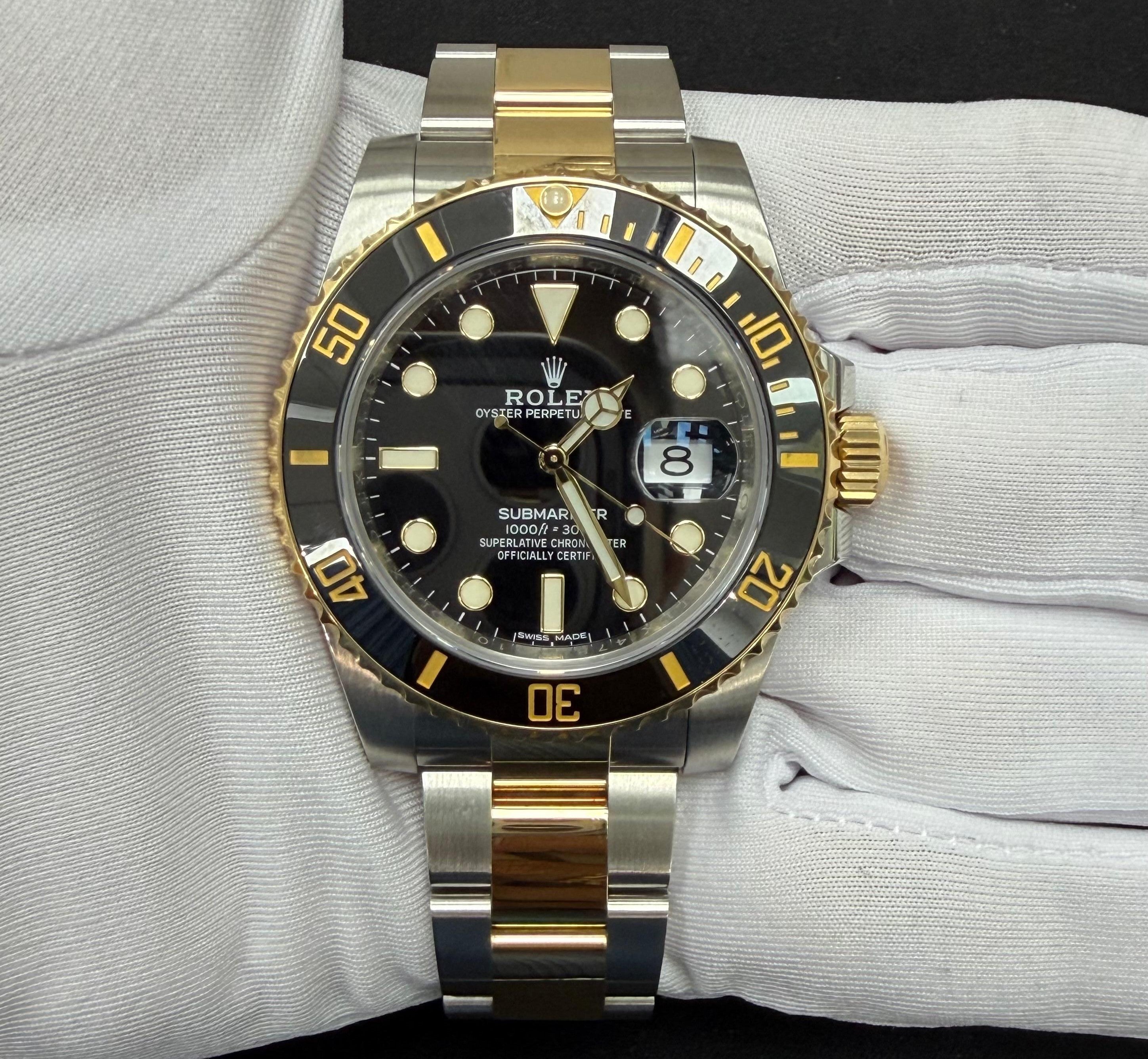 Rolex Submariner Date 40mm Two-Tone 18K Yellow Gold & Steel Black Dial Ref. 116613LN