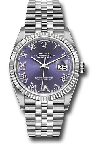 Rolex Datejust 36mm Stainless Steel Aubergine Diamond Dial Ref. 126234