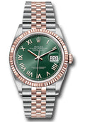 Rolex Datejust 36mm Two-Tone 18K Rose Gold & Steel Green Roman Dial Ref. 126231