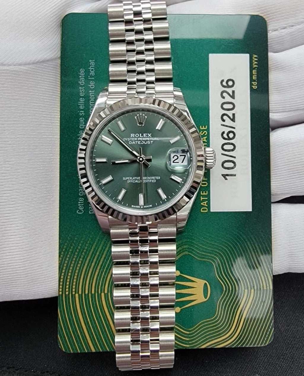Rolex Datejust 31mm Stainless Steel Mint Green Dial Ref. 278274
