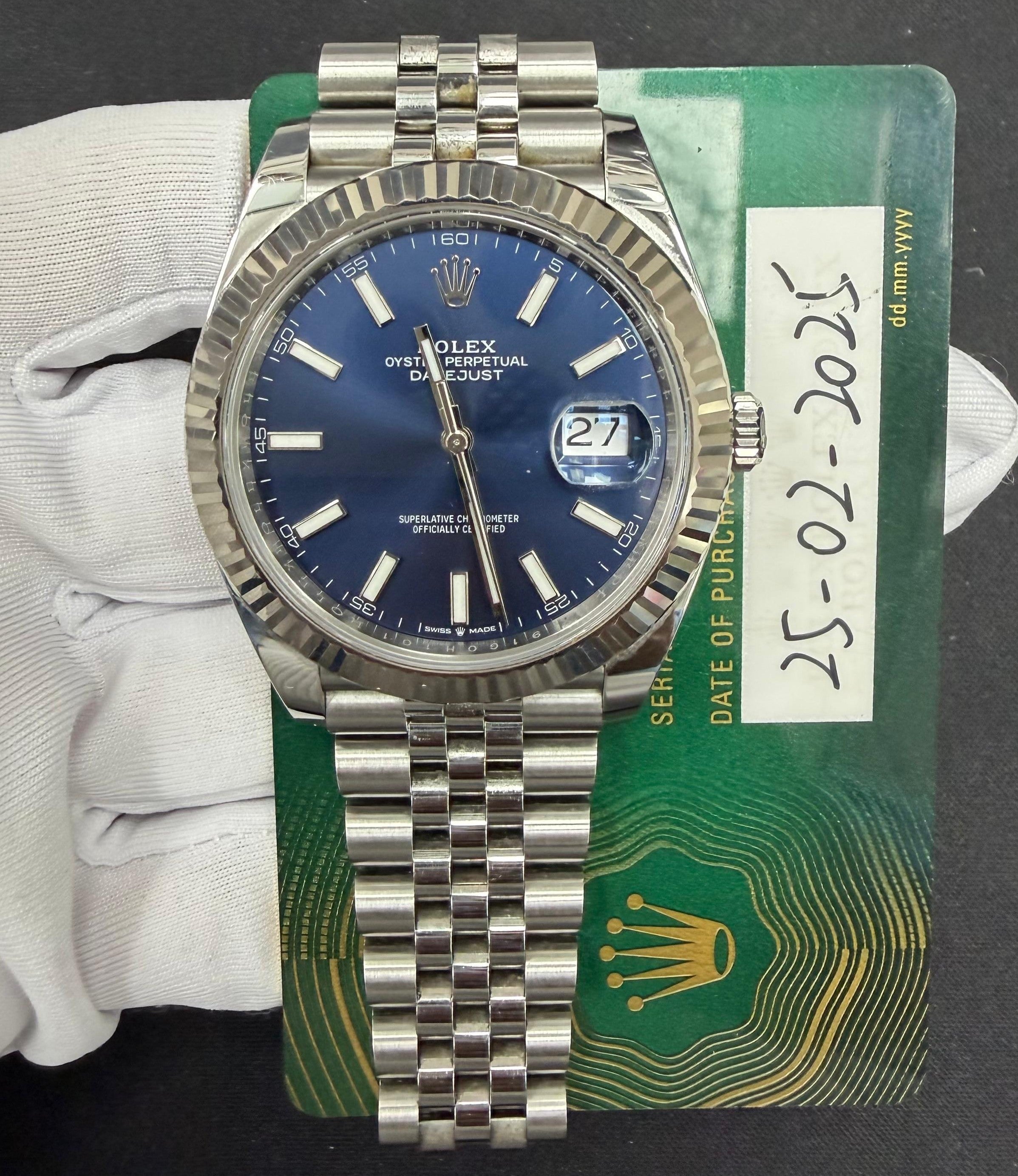 Rolex Datejust 41mm Stainless Steel Blue Dial Ref. 126334
