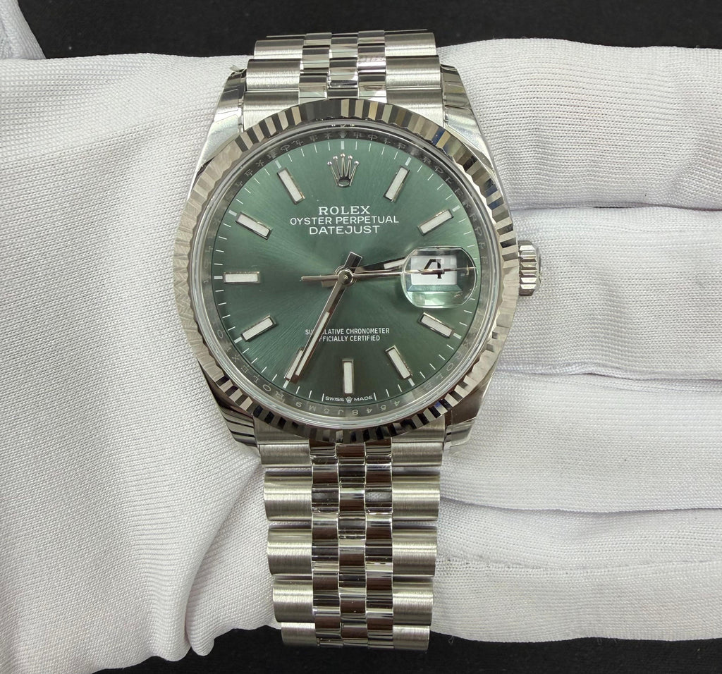Rolex Datejust 36mm Stainless Steel Mint Green Dial Ref. 126234