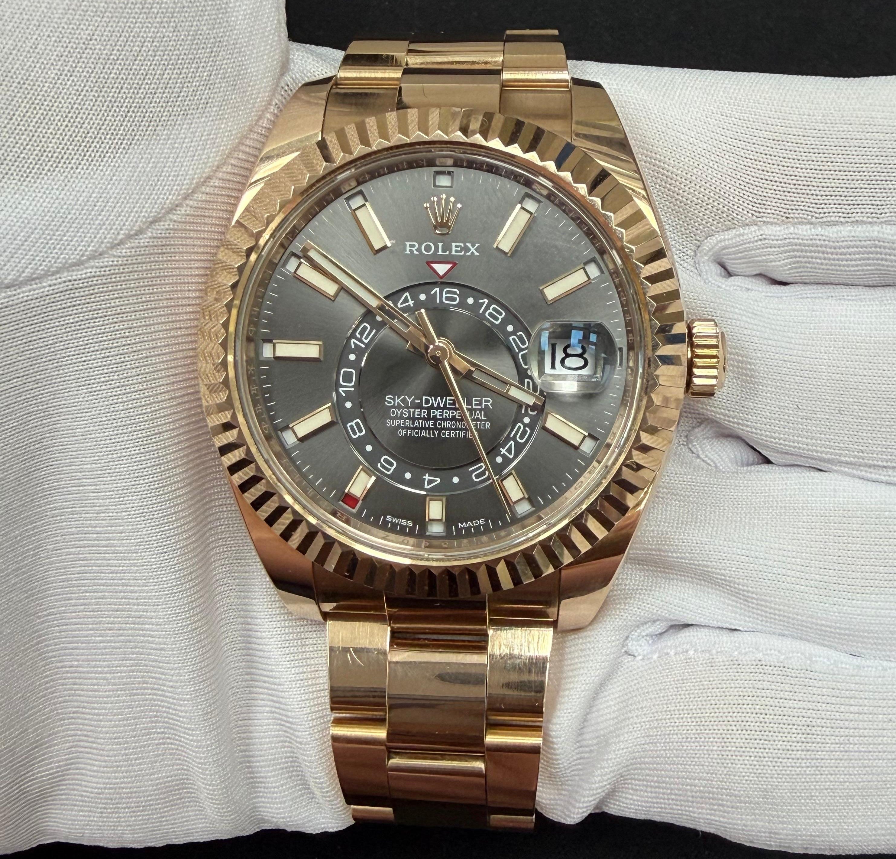 Rolex Sky Dweller 42mm 18K Rose Gold Slate Dial Ref. 326935
