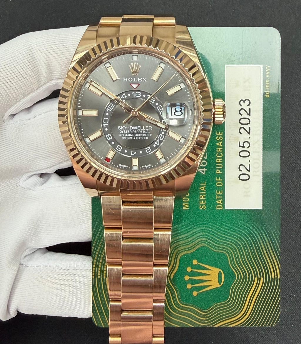 Rolex Sky Dweller 42mm 18K Rose Gold Slate Dial Ref. 326935