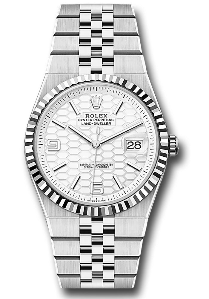 Rolex Land-Dweller 40mm Stainless Steel White Honeycomb Dial Ref. 127334