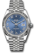 Rolex Datejust 41mm Stainless Steel Blue Azurro Dial Ref. 126334