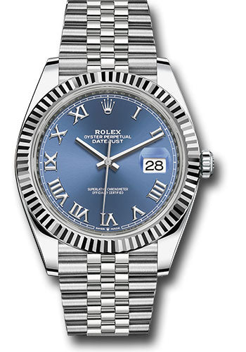 Rolex Datejust 41mm Stainless Steel Blue Azurro Dial Ref. 126334