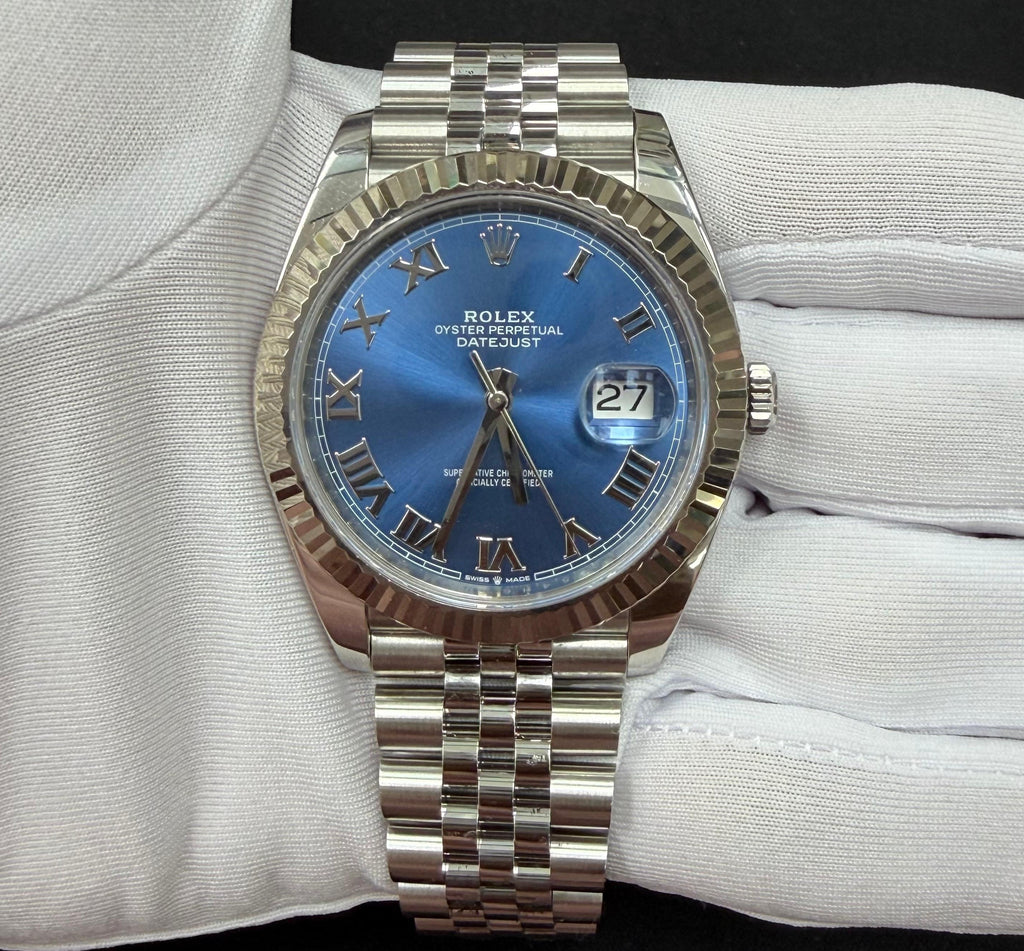 Rolex Datejust 41mm Stainless Steel Blue Azurro Dial Ref. 126334