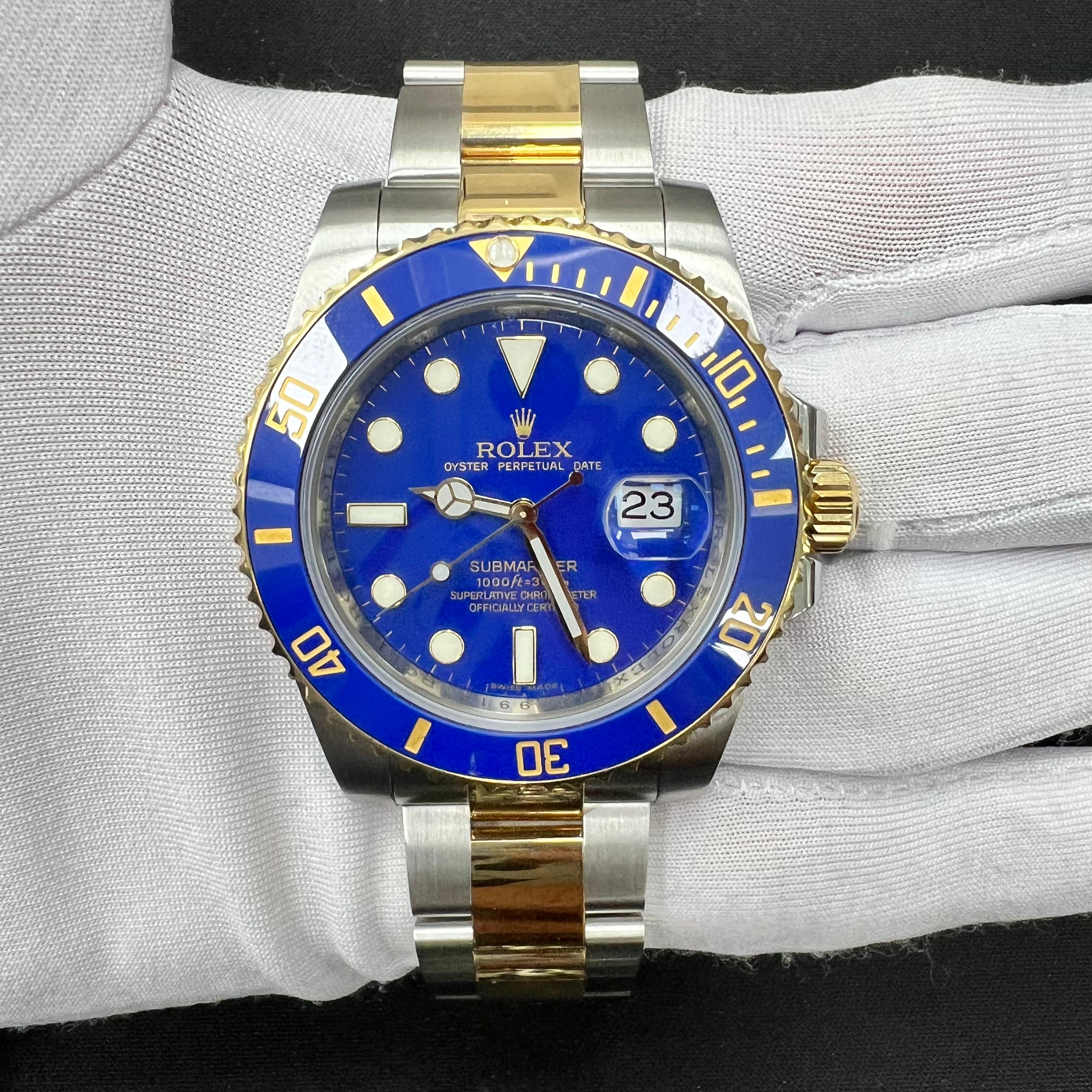 Rolex Submariner Date 40mm Two-Tone 18K Yellow Gold & Steel Blue Dial Ref. 116613LB