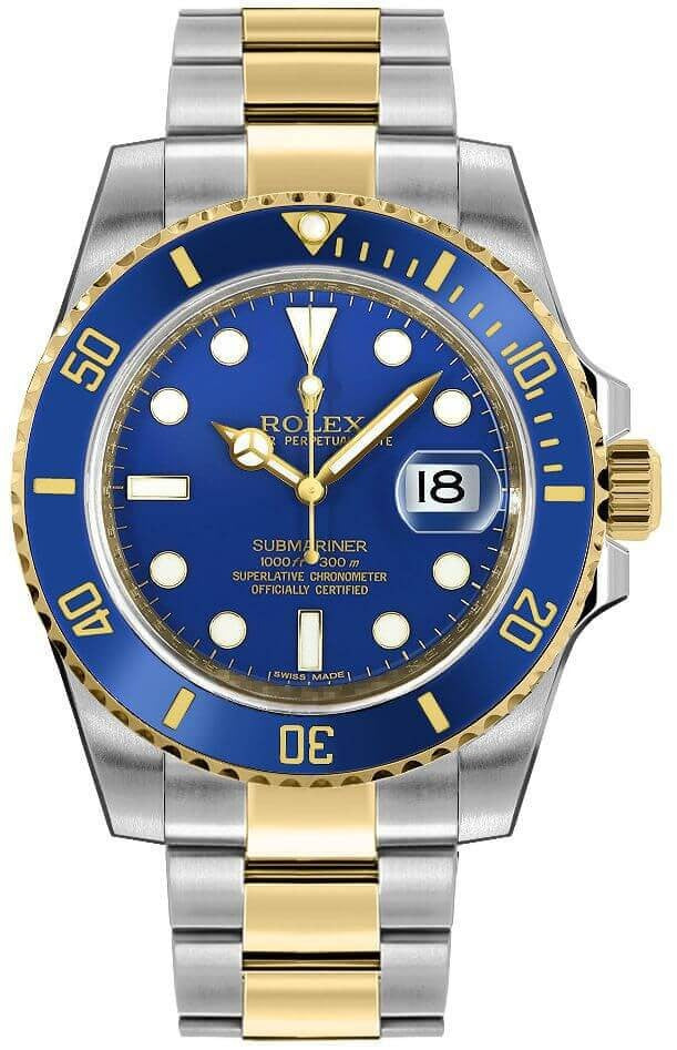 Rolex Submariner Date 40mm Two-Tone 18K Yellow Gold & Steel Blue Dial Ref. 116613LB