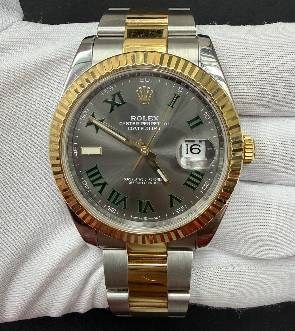 Rolex Datejust 41mm Two-Tone 18K Yellow Gold & Steel Wimbledon Dial Ref. 126333