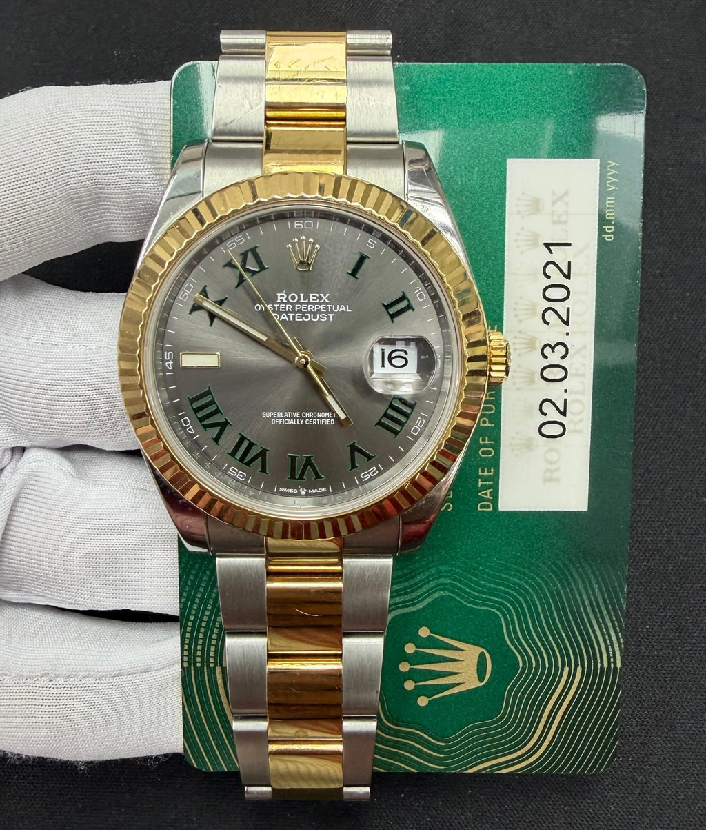 Rolex Datejust 41mm Two-Tone 18K Yellow Gold & Steel Wimbledon Dial Ref. 126333